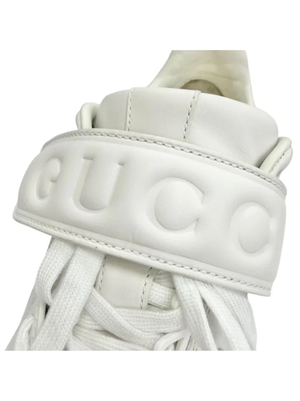 Gucci Logo Platform Wave Leather Sneakers White